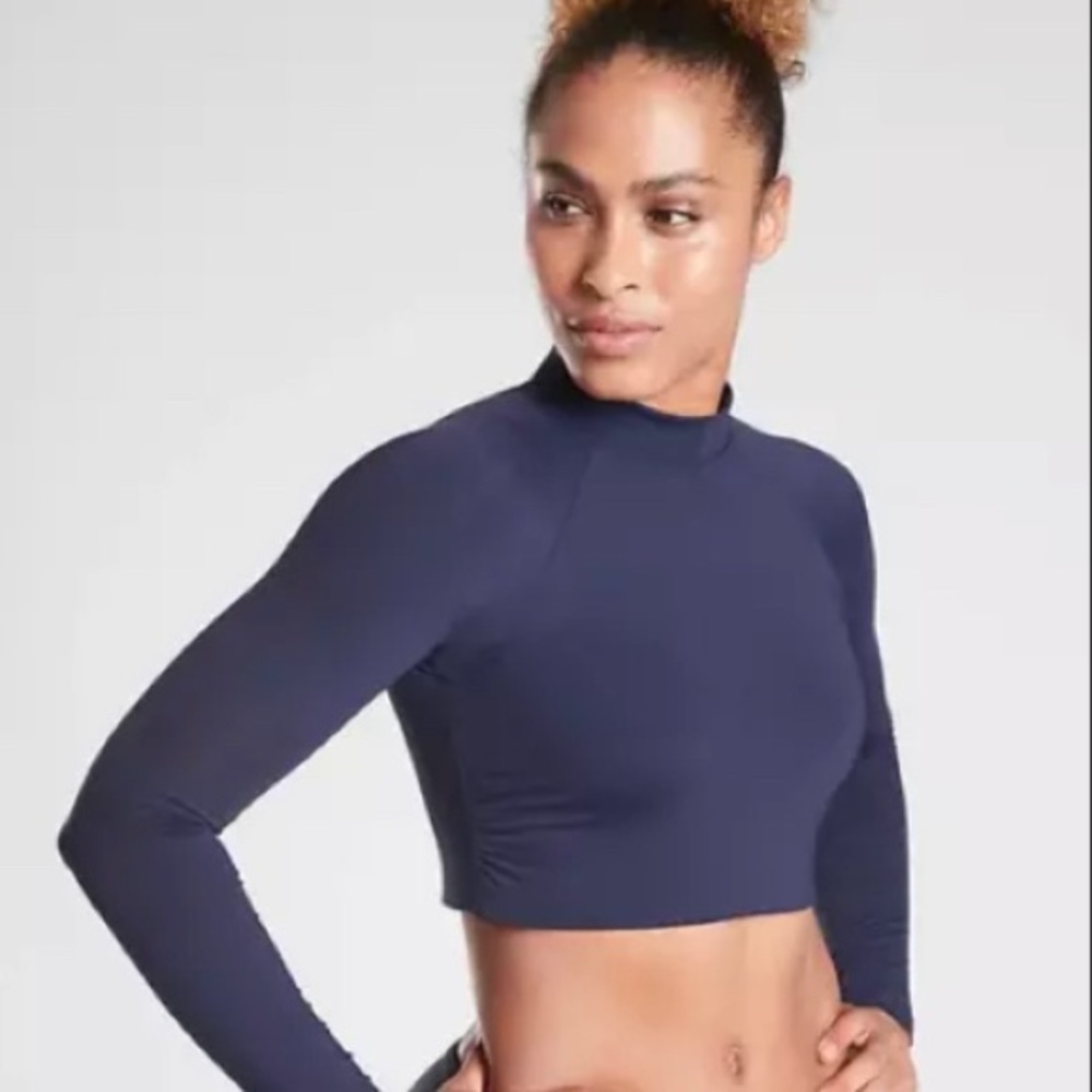 Athleta North Point Crop Rashguard Dress Blue New-only tried on.